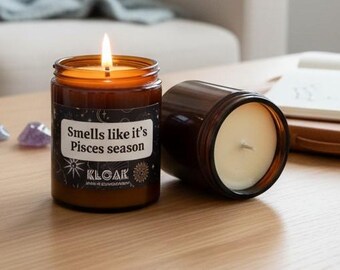 Pisces Season Candle: Natural Soy Wax Astrology Gift