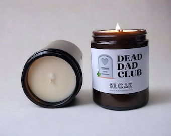 Świeca Dead Dad Club, zabawna świeca sojowa, czas palenia 30 godzin