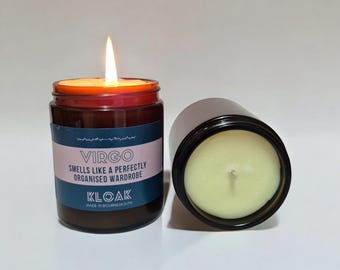 Virgo Zodiac Candle: Fresh Linen Scent - Astrology Gift