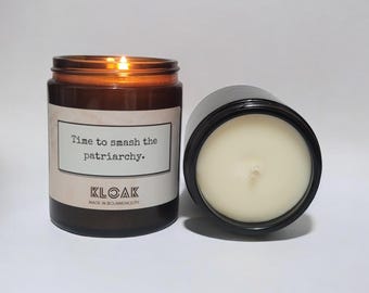 Smash the Patriarchy Candle: Feminist Soy Wax Candle, Funny Gift