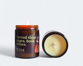 Funny Book Lover Candle | Spread Those Pages Soy Wax Candle