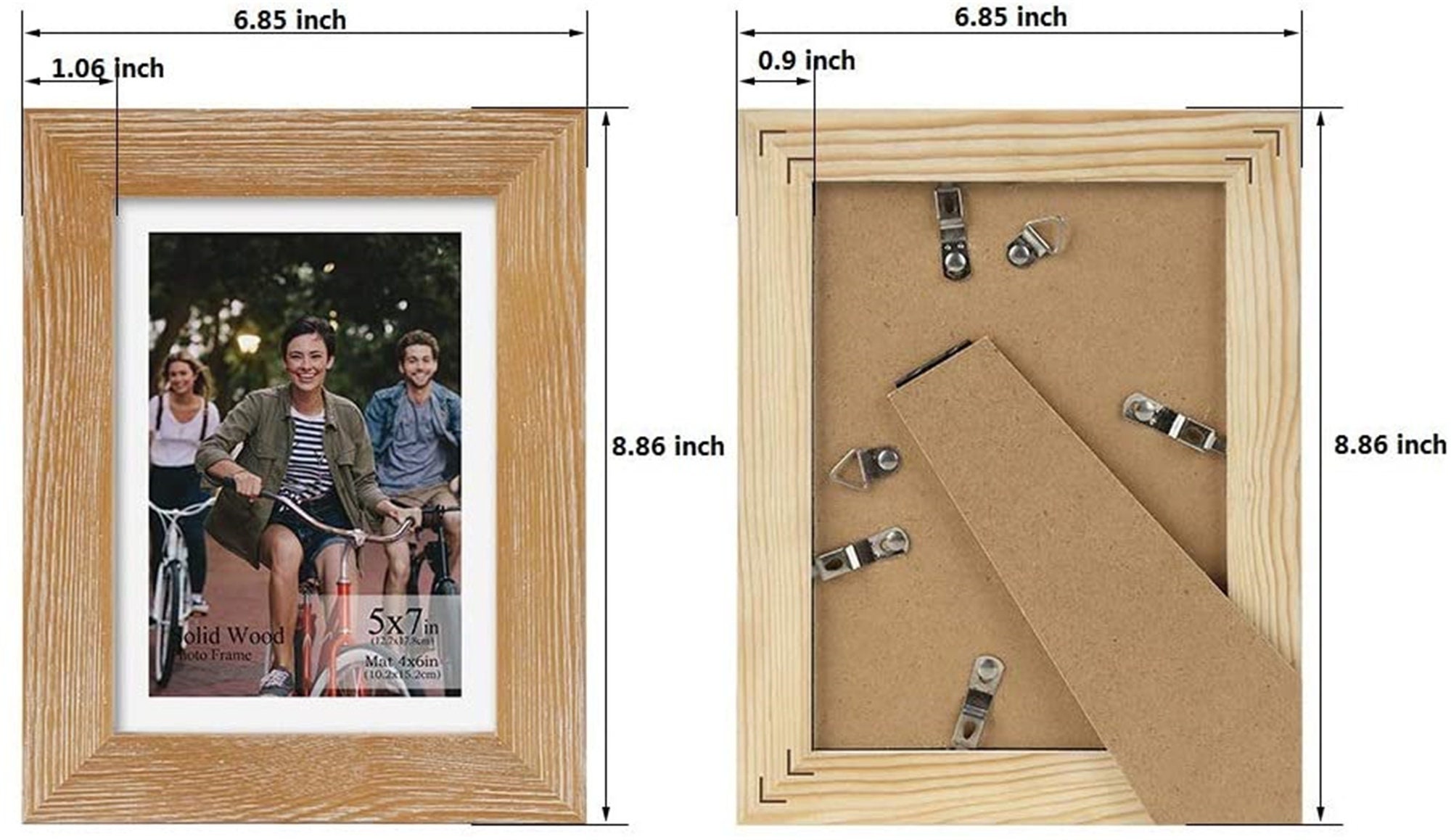 5x7 Wood Picture Frame with Mat and High Definition Real Etsy