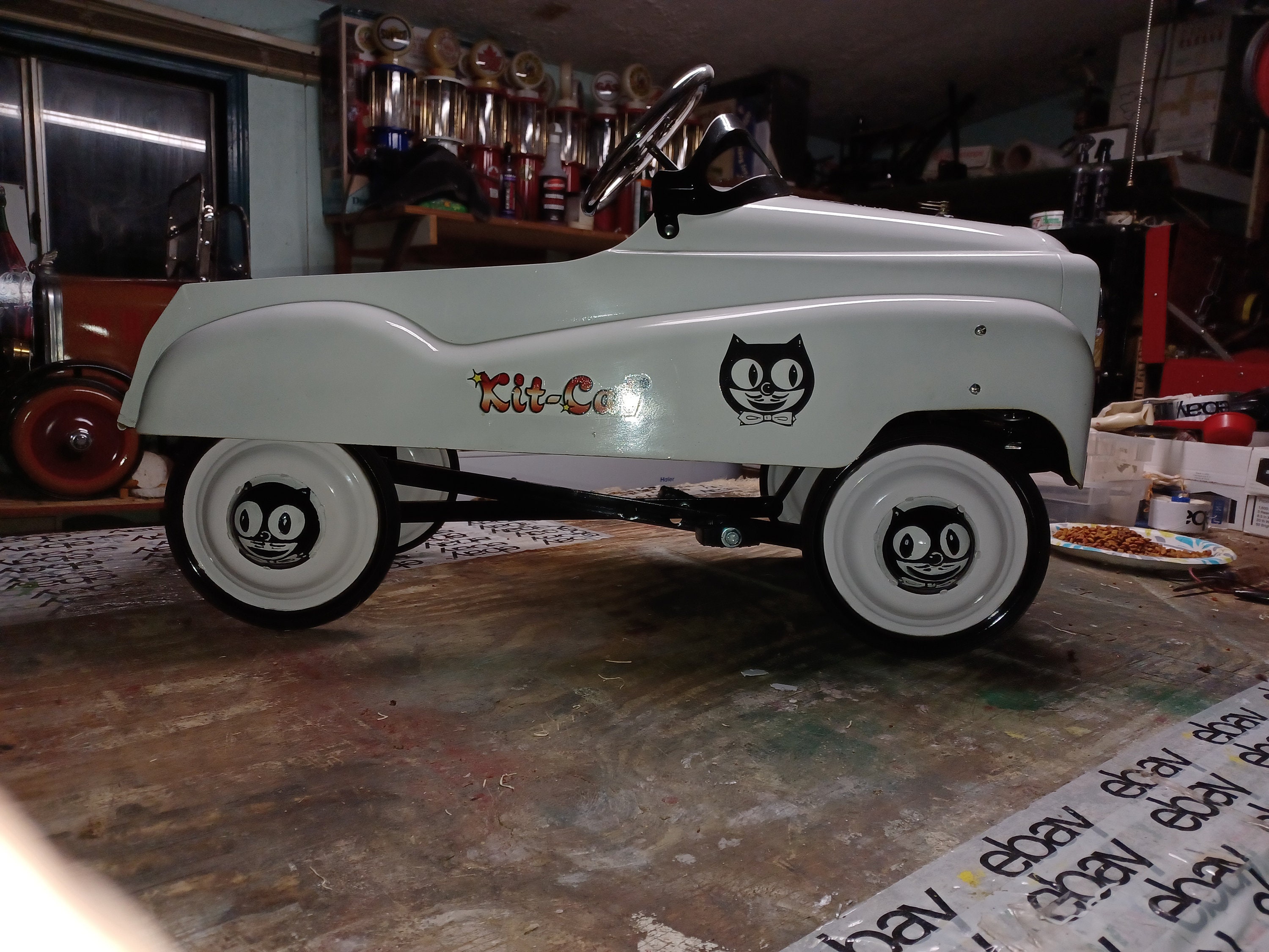 Full Size Contemporary Pedal Car Kit Cat Clock Etsy