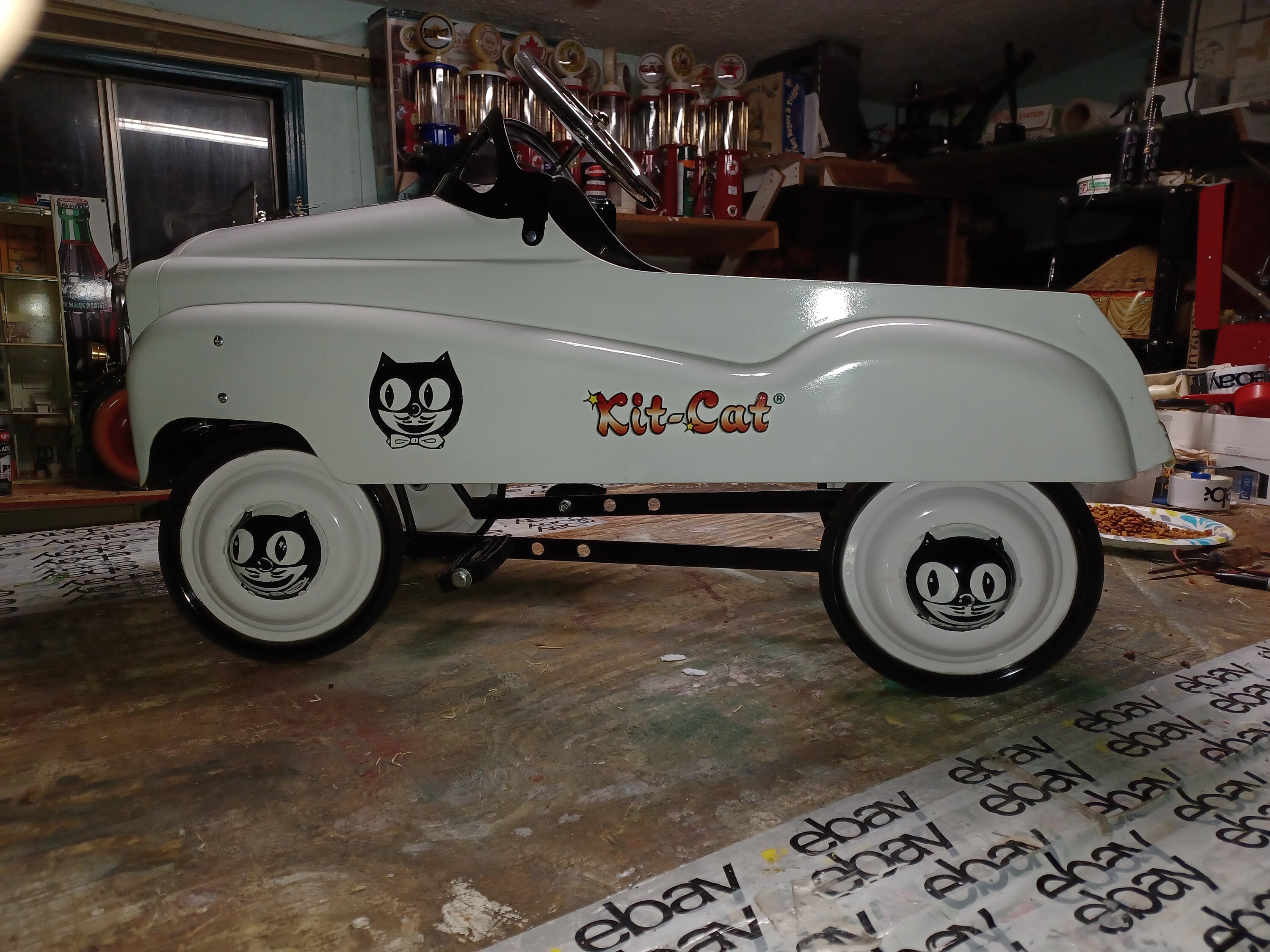 Full Size Contemporary Pedal Car Kit Cat Clock Etsy