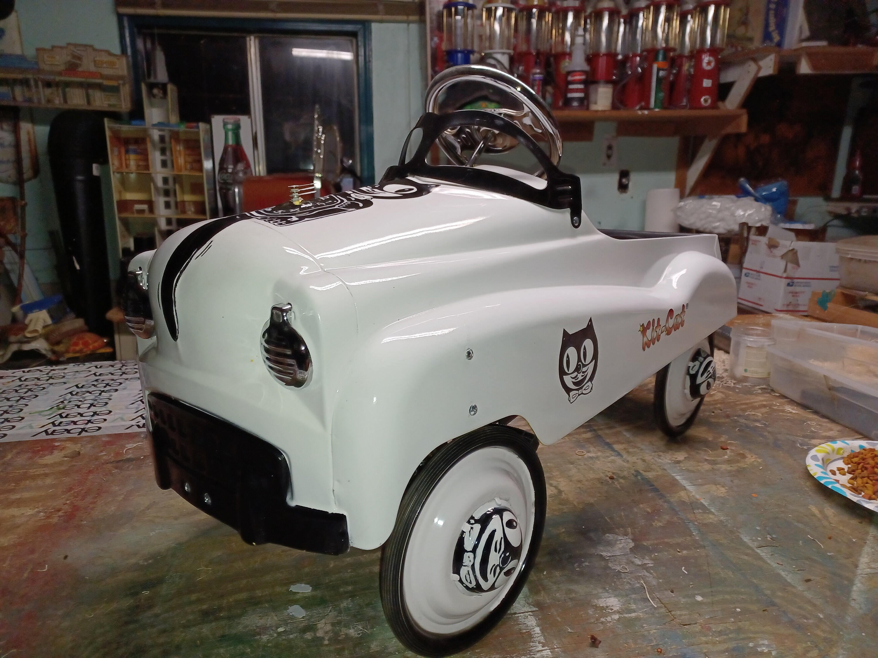 Full Size Contemporary Pedal Car Kit Cat Clock Etsy