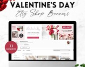 11 Etsy Banner Valentines, Canva Valentine's Day Etsy Banner Template, Etsy Banner Bundle, Etsy Order Receipt Banner, Etsy Seller Template