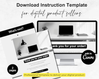 Modello di prodotti digitali MINIMALISTA, modello di istruzioni per il download per venditori di prodotti digitali, modello consegnabile PDF - MGB19
