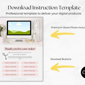 Digital Products Template BUNDLES, Download Instruction Template for ...