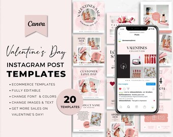 Modello Canva per San Valentino e-commerce, modelli Canva per San Valentino su Instagram, modelli per Instagram, post su Canva per Instagram - MGB01