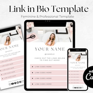 Instagram Link In Bio Templates Canva, Landing Page, Instagram Linktree Template, Canva Bio Link Template, Tiktok Bio Link Page - MGB15