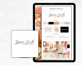 Kit di branding per fotografia di matrimonio, branding di fotografia di matrimonio, kit di marca, logo aziendale, kit di branding aziendale, - MGB15 Terracotta