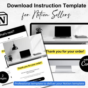 Digital Products Template, Notion Template Delivery Instructions Pdf ...