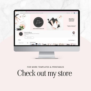 May include: A computer screen displaying a website with the text "MissGirlBoss" and the website address "www.missgirlboss.com". The website features a pink and black color scheme and offers small business templates and resources for entrepreneurs. The website also has a banner advertising a sale on items, with the text "Buy any 3 items and save 40%".