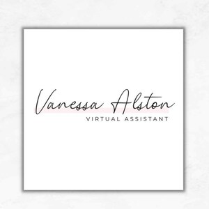 Feminine Pink Logo, Virtual Assistant Logo Template, Business Logo, Business Branding Kit, Custom Logo  - MGB15