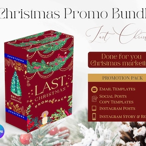 Christmas Marketing Bundle for Coaches and Digital Product Sellers, Canva Templates for Christmas, Done-For-You Christmas Promotion - MGB12