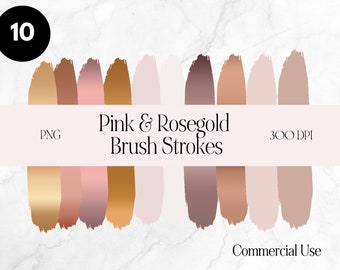 Pennellate metalliche in oro rosa PNG / Clipart