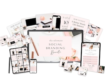 Oltre 400 modelli Canva per social media, modelli di contenuti per social media Canva, pacchetto di modelli per social media Canva, social branding - MGB15