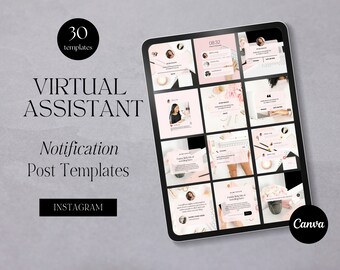 Modello di post di notifica dell'assistente virtuale, modelli Instagram dell'assistente virtuale, modello VA, marketing VA, contenuto VA, - MGB15
