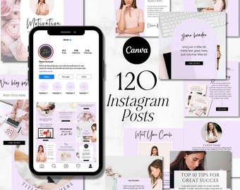 Feminine Instagram Post Templates in Pastel Purple Perfect for Bloggers, Coaches, Virtual Assistants and Influencers - MGB10