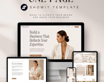 Showit Website Template for Coaches | One Page Luxury Coaching Website | Editorial Business Website Design | Feminine Website Template