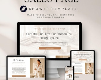 Showit Sales Page Template for Coaches | Showit Website Template for 1:1 Coaches | Book More Discovery Calls | Showit Template Coach - SL