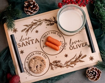 Santa Cookie Board, Santa Tray, Cookies for Santa, Santa Plate and Glass, Reindeer Treats, Santa Cookies and Milk