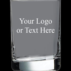 Bulk Etched Personalized 10-1/2oz On the Rock Whiskey Glass With Your Custom Text or Logo | Wedding | Promotional | Giveaway