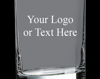 Personalized Etched Whiskey Glass | Custom Text or Logo, Rocks Glass (10.5oz)
