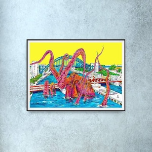 Creature from the Bottom of the Tyne, Newcastle - Prints & Cards