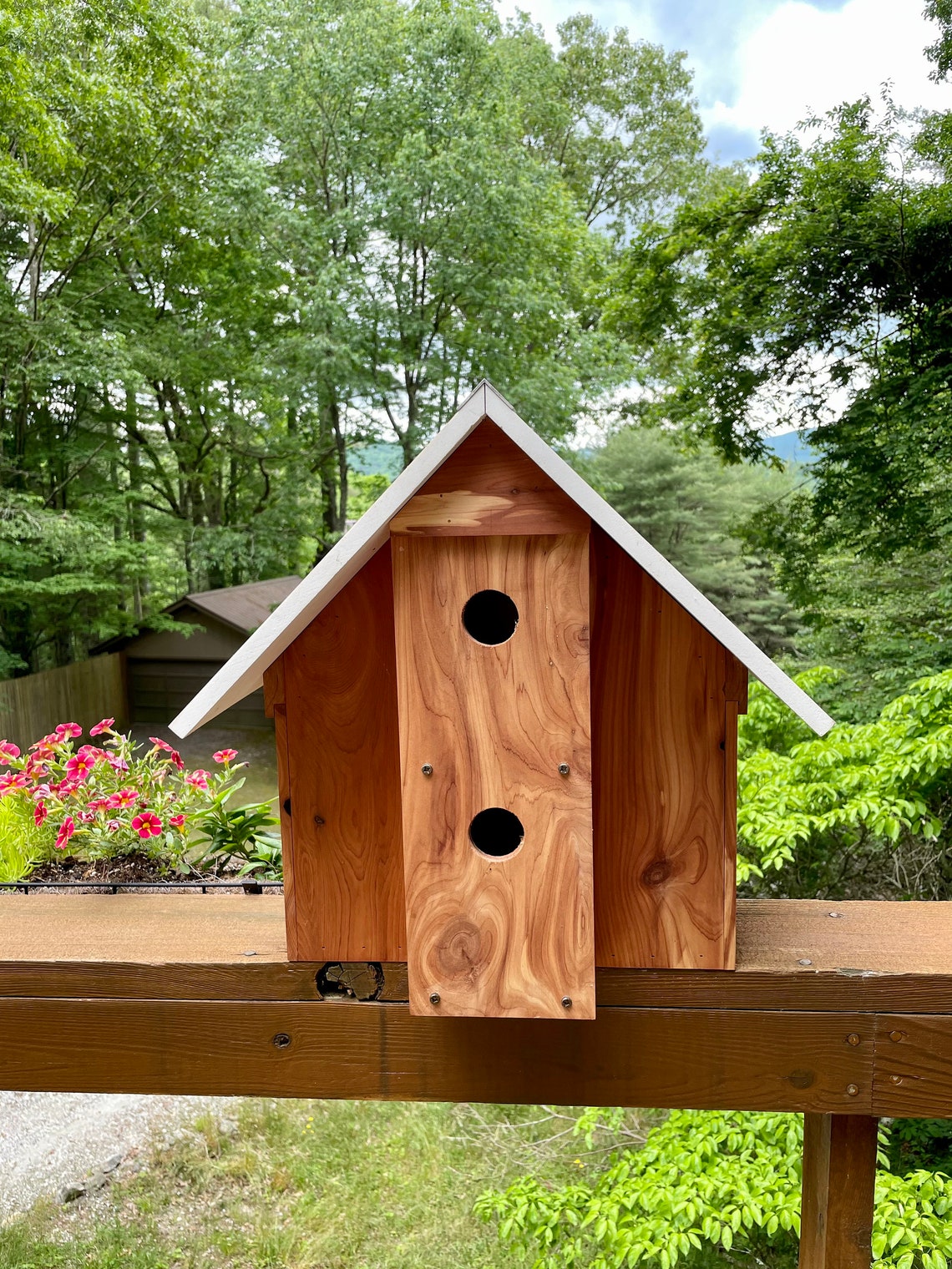 Handcrafted multilevel cedar birdhouse Etsy