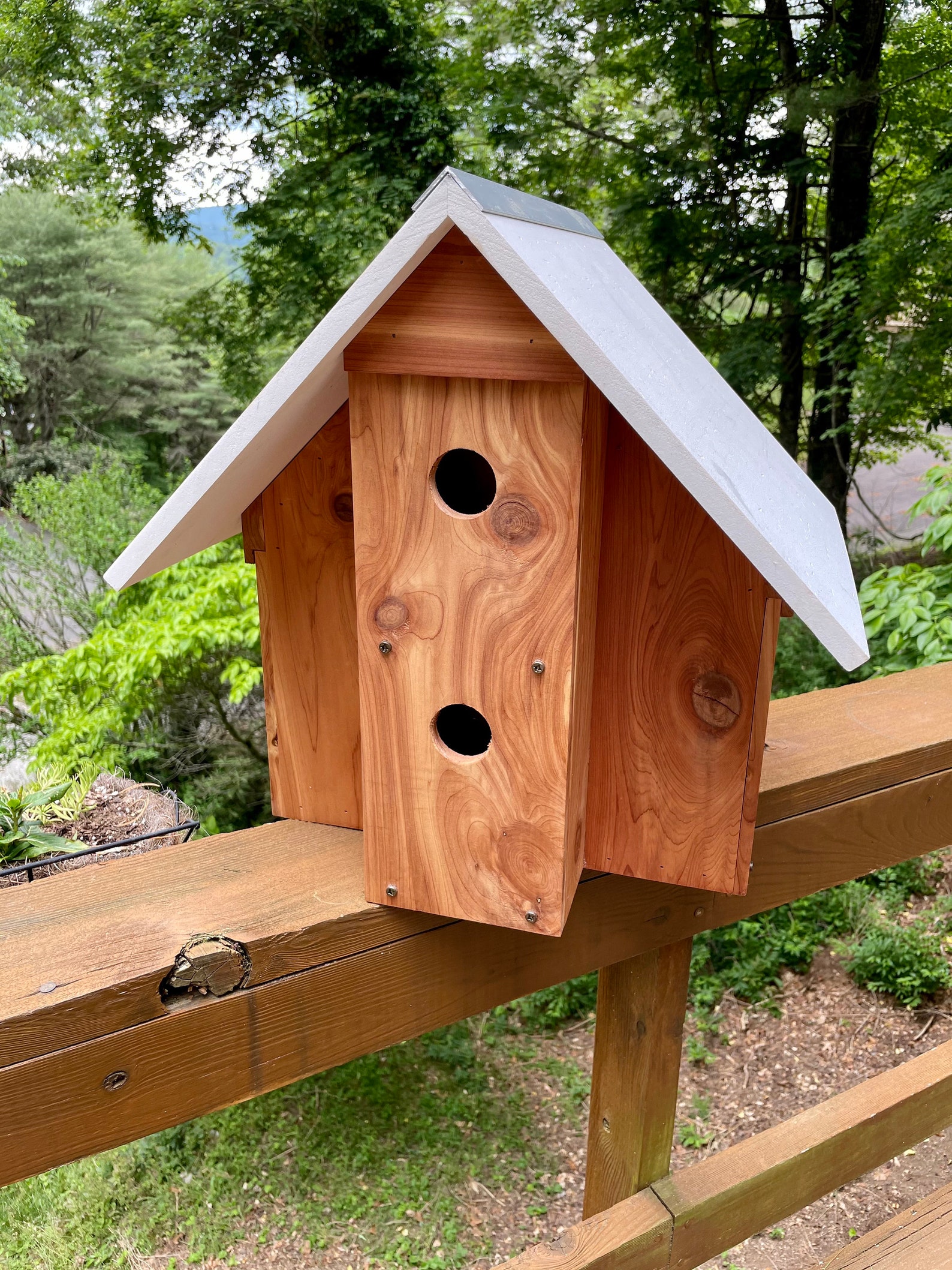 Handcrafted multilevel cedar birdhouse Etsy
