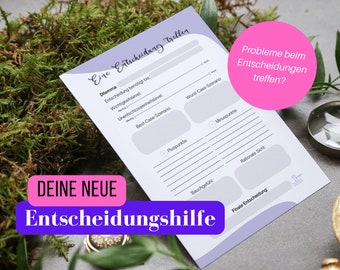 AIUTO DECISIONALE - Hai problemi a prendere decisioni? - DOWNLOAD IMMEDIATO - utilizzare digitalmente o stampare - A4 tedesco