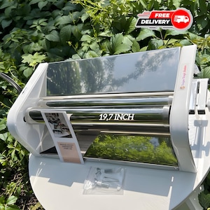 Professional manual dough sheeter machine with 19.7 inches (50 cm) rollers, kitchen appliances, baking tools, bakery equipment, gift chef.