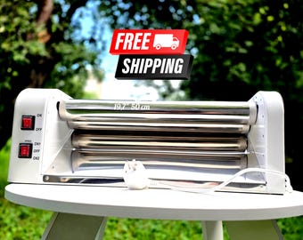 Stendetrice elettrica per pasta (50 cm) 220 V/110 V con rullo in acciaio inox per casa e panetteria, gadget da cucina, regalo per chef-panettieri