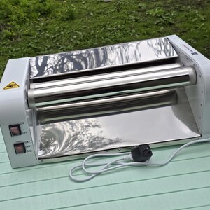 Electric dough sheeter machine with 19.7 inches rollers, tortilla-pasta maker, kitchen appliances-gadgets, baking clipart, croissant.