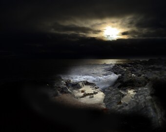 Love On A Sunset Framed Print- Sunset on a beach in Cornwall