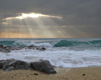 Crashing Porthleven Cornwall Framed Print