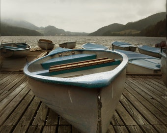Moody Blues- Boat on Lake Framed Print