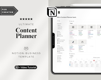 Notion content management Template | Social Media Planner | Digital Content Creator Planner | Creator Calendar | Notion planning system
