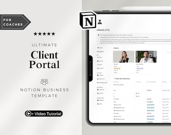 Client portal Notion template | Coaching Dashboard | freelancer crm system | Coaching client tracker | task management for small businesses