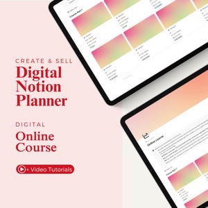 Notion Kurs – Erstelle und Verkaufe Notion Vorlagen + Tutorials / Digitaler planer shop / Etsy shop & Pinterest Marketing / Freebie System