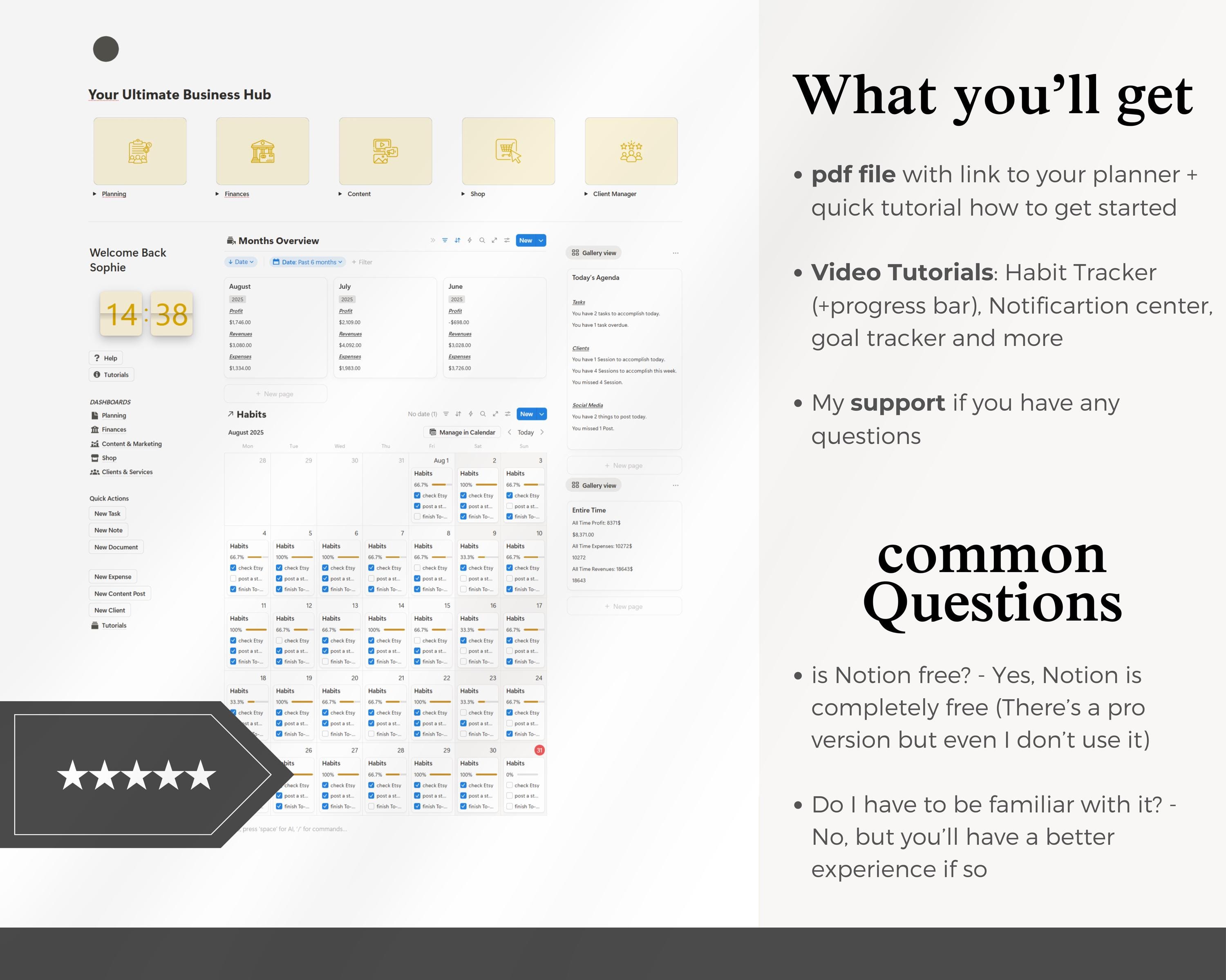 Notion Ultimate Business Hub Template | Digital Planner With Finance ...