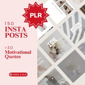 PLR & MRR Faceless Instagram Posts | White, beige aesthetic | customizable digital marketing template - resell rights +motivational quotes