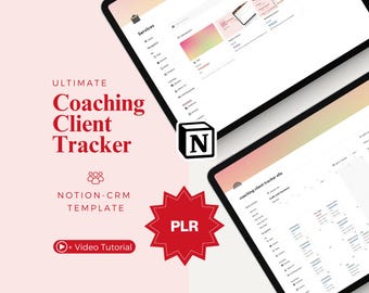 Notion PLR client portal template | freelancer crm system | Coaching client tracker | task management for small business owner