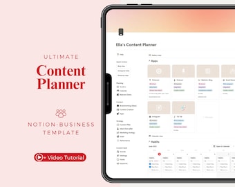 Notion Content Planner Template | Digital Social Media Calendar | Habit Tracker | Instagram TikTok Pinterest | Content organization tool |