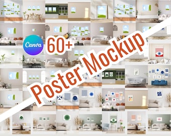 Poster Mockups Canva Bundle - Wall Art Mockup - Etsy Gallery product photo cover, Etsy sale thumbnail, poster representation