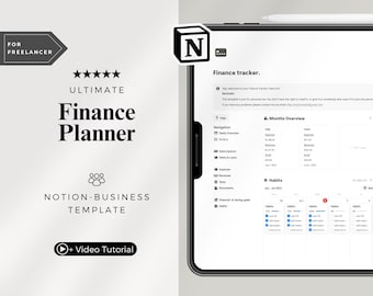 Notion Finance planner template | monthly budget tracker | personal Dashboard | Expenses&Revenues transaction tracker |digital money tracker