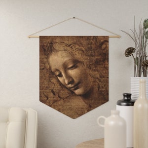 La Scapliagata Leonardo Da Vinci Pennant/Masterpiece/Gift/Vintage/Decor/Sketch/Art/Writer/Daughter/Wife/Renaissance/Medieval/Student