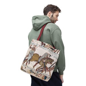 Bayeux Tapestry (Death of Harald) Tote Bag History/Britain/Military/Battle of Hastings/Embroidery/Vintage/Student/Dorm/Gift/Story/Art