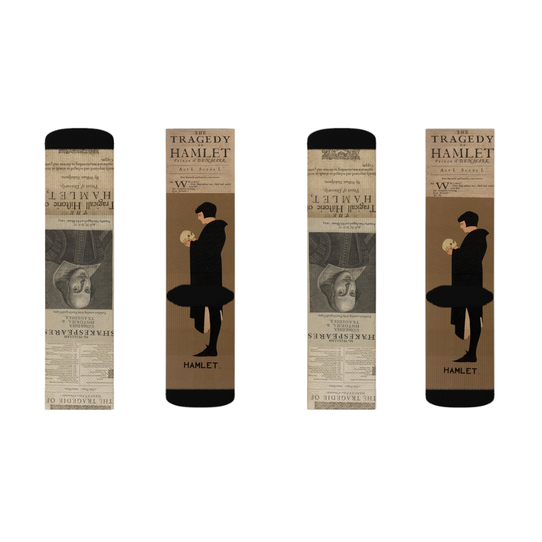 Hamlet 1st Folio Shakespeare Sublimation Socks Literary/classic/writer ...